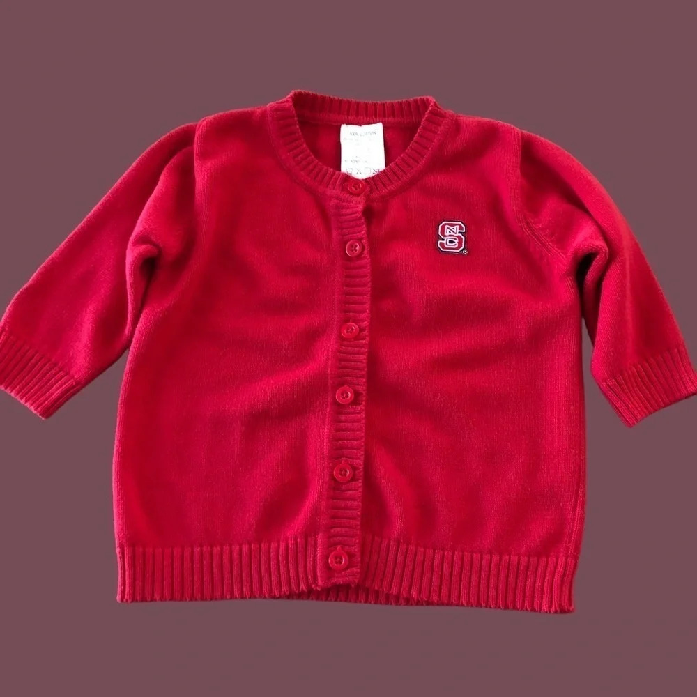 Girls size 4 NC State University Red Cardigan Sweater Wolfpack College Cute Team